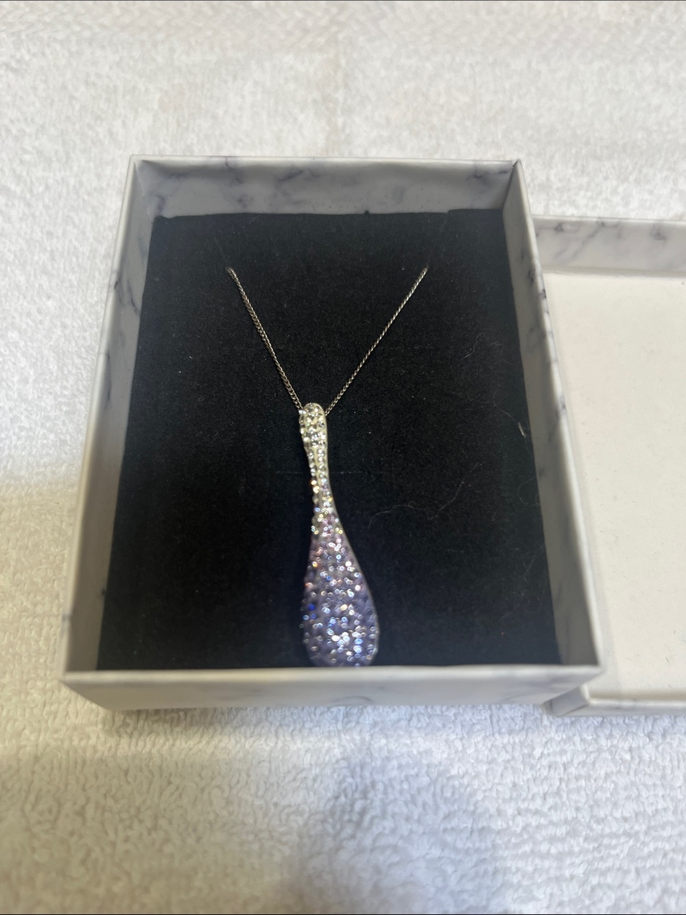 Swarovski Purple Crystal Teardrop Necklace & Earring Set - Picture 2 of 3